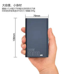 【促銷價】可充筆電 Fonemax 100WPD快充 20000mAH 行動電源 Type-C 雙向快充 筆電行動電源