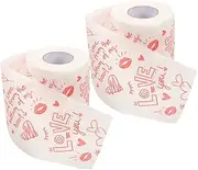 HOUDERCO 2pcs Decorative Toilet Paper for Valentine Day Anniversaries Soft Tissue Paper Charming Prints for Holiday Celebrations Special Occasions