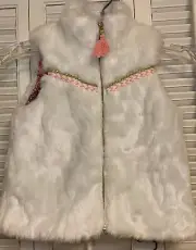 Jessica Simpson Toddler Girls 18/24M White Faux Fur Vest Jacket NEW Soft Cute