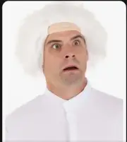 Back to the Future Men's Doc White Wig Halloween Costume White FUN