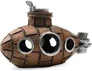 KyeeaDIY Fish Tank Decoration Submarine Aquarium Decorations Thematic Ornaments for Betta Cichlid Goldfish Resin Fish Tank Cave Accessories for Aquatic Pets to Breed Play