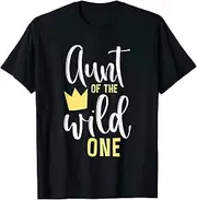 [X.Style] Aunt of The Wild One Shirt 1st Birthday First Cute Thing Tee ds086 T-Shirt (XL) Black