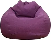 Bean Bag Chair Cover (Without Filler) Bean Bag Sofa Couch Cover High Back Lazy Sofa Bean Bags Plush Toy Storage Bag Clothes Organizer Beanbag Chair Cover for Adults Kids (Purple, XL:39.4 x 47.2in)