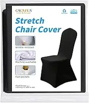 CACATUA Dining Chair Cover, Removable Stretch Chair Cover, Machine Washable, Chair Protector Home Decor, Chair Slipcovers for Dining Room, Black