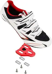 Venzo Bicycle Men's Road Cycling Riding Shoes - 3 Straps- Compatible with Peloton Shimano SPD & Look ARC Delta - Perfect for Road Racing Bikes White Color