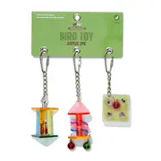 Watson & Williams Acrylic Bird Toy with Bells Multi Colour 3PK