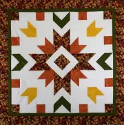 Fall/Halloween Garden Star One Table Topper or Throw Quilt Top