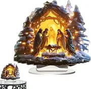 Christmas Nativity Scene Table Nativity Scene | Jesus Nativity Set Home Decoration - 20cm Nativity Nativity Ornament Sets, The Nativity of Jesus Decoration for Shelves, Fireplace, Dining Table, Desk