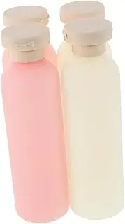 FONDOTIN Shower Gel Bottles Refillable 4pcs Empty Plastic Bottles for Travel Secure