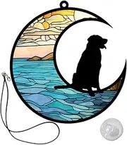 YARNOW Dog Moon Pendant Pet Remembrance Ornament for Home Decor for Indoor and Outdoor Use Fun Hanging Decoration for Window Tree Patio
