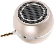 Yardenfun A5 Wired Speaker 3.5mm Mini Loudspeaker for Laptop Phone Aux in Rechargeable Stylish Gold Design