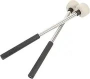 SECFOU 2pcs Stainless Steel Handle Drum Mallets Felt Drum Sticks for Percussion Instruments Durable Comfortable Grip and