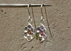 Earrings,Silver,Sapphire Multicoloured,Tsavorite,Amethyst,Tanzanite