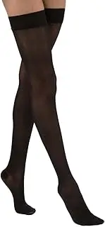 JOBST UltraSheer Compression Stockings, 30-40 mmHg, Thigh High, Sensitive Band, Closed Toe, Classic Black, Small