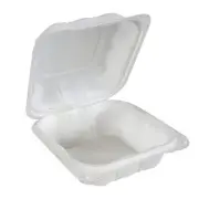 250 pack (5x5x3) Recyclable Square Hinged Containers For Take Out, Microwavab...