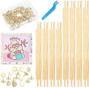 8 PCS Needlepoint Stretcher Bars 2 Sizes Stretcher Bars for Needlework Wooden Canvas Art Supplies with 40 Thumb Tacks for Needlepoint Embroidery Stitch Frame Set Bundle with Crafts