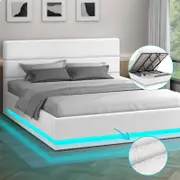 ALFORDSON Bed Frame Gas Lift RGB LED King