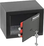 Honeywell Safes & Door Locks - Bolt Down Small Safe Box for Valuables - Steel Security with Key Lock for Personal Document Safety Box - Scratch Resistant & Carpeted Floor - 0.19 CU - Black - 5002