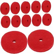 UPKOCH 12pcs Cymbal Dampeners: Felt Pads Damper Pads Cymbal Mute Sound Dampening Cushion For Musical Instrument Tone Control Accessories 36 Mm Red