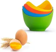 4 Pack Poached Egg Cooker Silicone Egg Poacher Non Stick Steamer Poacher Cup for Microwave or Stovetop Egg Poaching, with Extra Oil Brush