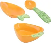 Kid's Ceramic Tableware Adorable Cartoon Design Bowl Dish Spoon Orange