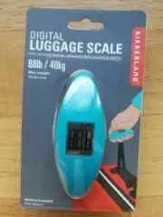 NEW Kikkerland DIGITAL LUGGAGE SCALE Portable for Travel 88LBS/40KG Baggage BLUE