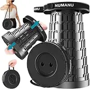 NUMANU - 2025 Upgraded Folding Stool, Portable Folding Stool Up to 600 lbs, Adjustable Height Retractable Telescopic Seat, Travel Chair, Folding Camping Seat or Footrest