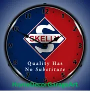 Skelly Gasoline LED Backlit Wall Clock, Garage Art HDGA