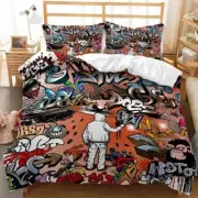 Graffiti Wall Queen/Single/King/Double Bed Doona Duvet Quilt Cover Set