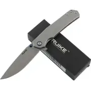 Ruike P801 Stainless Stonewash Framelock Folding Pocket Knife RKEP801SF