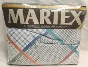 Martex No-iron Percale Sheet Full Fitted Poly Cotton 90's Checkered New Vintage