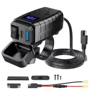 Motorcycle Dual USB Phone GPS Super Fast Charger Adapter LED Waterproof