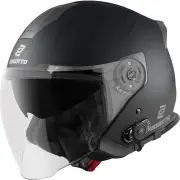 H586 BT Solid Matt Black Bluetooth Jet Helmet