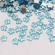1000 Blue Acrylic FlatBack Mini Flower Gems Rhinestones 4mm