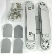 HLM Optimo 6 Inch Invisible Hinge 180° Concealed Hinge, Zinc Alloy, Gray