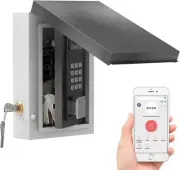 WeHere Key Lock Box Wall Mount Waterproof, Half Remote Unlock Smart LockBox f...