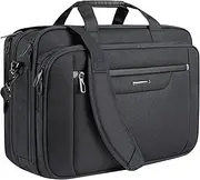 VANKEAN Laptop Bag Laptop Briefcase Fits Up to 18 Inch Laptops XXL Water-Repellent Gaming Computer Bag Messenger Shoulder Bag for Men and Women Expandable Capacity for Travel/Business/School- Black