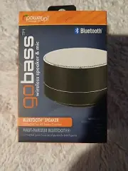 PowerUp! GoBass Wireless Bluetooth Speaker and Mic Black NEW