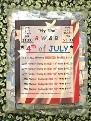 3,300ct @ $1. "4th Of JULY" 16-$100's INSTANT WIN JAR TICKET Pull Tab Prf$1,205.