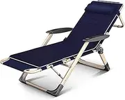 Lounge Chair Lightweight Camping Chairs Garden Loungers Folding Chair Leisure Chair Folding Chair Recliner Bed Home Balcony Garden Lounge Chair Outdoor Beach Bath Sun Lounger (Color : Blue+P FANDIAO