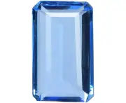 Faceted Blue Topaz 136.00 Ct. Perfect Emerald Cut Loo Gemstone for Jewelry Making