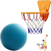 Silent Basketball with Hoop, Indoor Wall Mounted Silent Basketball Set, 2 Counts/Set Includes 1 Ball and 1 Basket