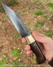 Handmade seax knife, hand forged Viking knife, fixed blade knife with cover