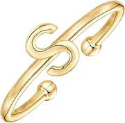 [PAVOI] 14K Gold Plated Initial Adjustable Ring | Womens Initial Ring | Fasion Ring Women