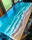 Resin Table Top, Luxury Epoxy Resin Table, River Coffee Table, Handmade Table