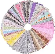 100 Pcs Patchwork Squares, Quilting Fabric, Sewing Scraps, Craft Bundles for Patchwork