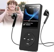 16GB Portable MP3 Player, 7 Hours Playback Lossless Sound Mini Music Player, Supports Up to 128GB | Supports Multiple Languages | E-Book HD Screen 1.8 Inch & FM Radio,32GB