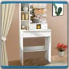 NEW Dressing Table With LED Makeup Mirror Side Cabinets Vanity Table Makeup Desk