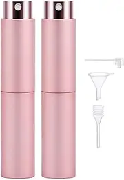 Segbeauty Perfume Atomiser, 2pcs Travel Perfume Refillable Bottle 10ml, Portable Perfume Spray Bottle for Perfume, Toner and Cologne, Lightweight and Leakproof (Pink)