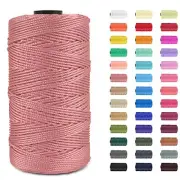 Polypropylene Macrame Cord 1.5mm x 656 feet Thick 3 Strand Twisted Bean Paste